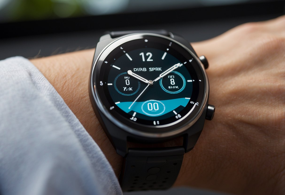 A smartwatch with sleek design and comfortable fit, displaying health and productivity features