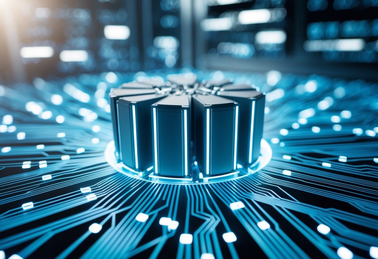 A network of interconnected devices processing data at the edge of a modern IT infrastructure